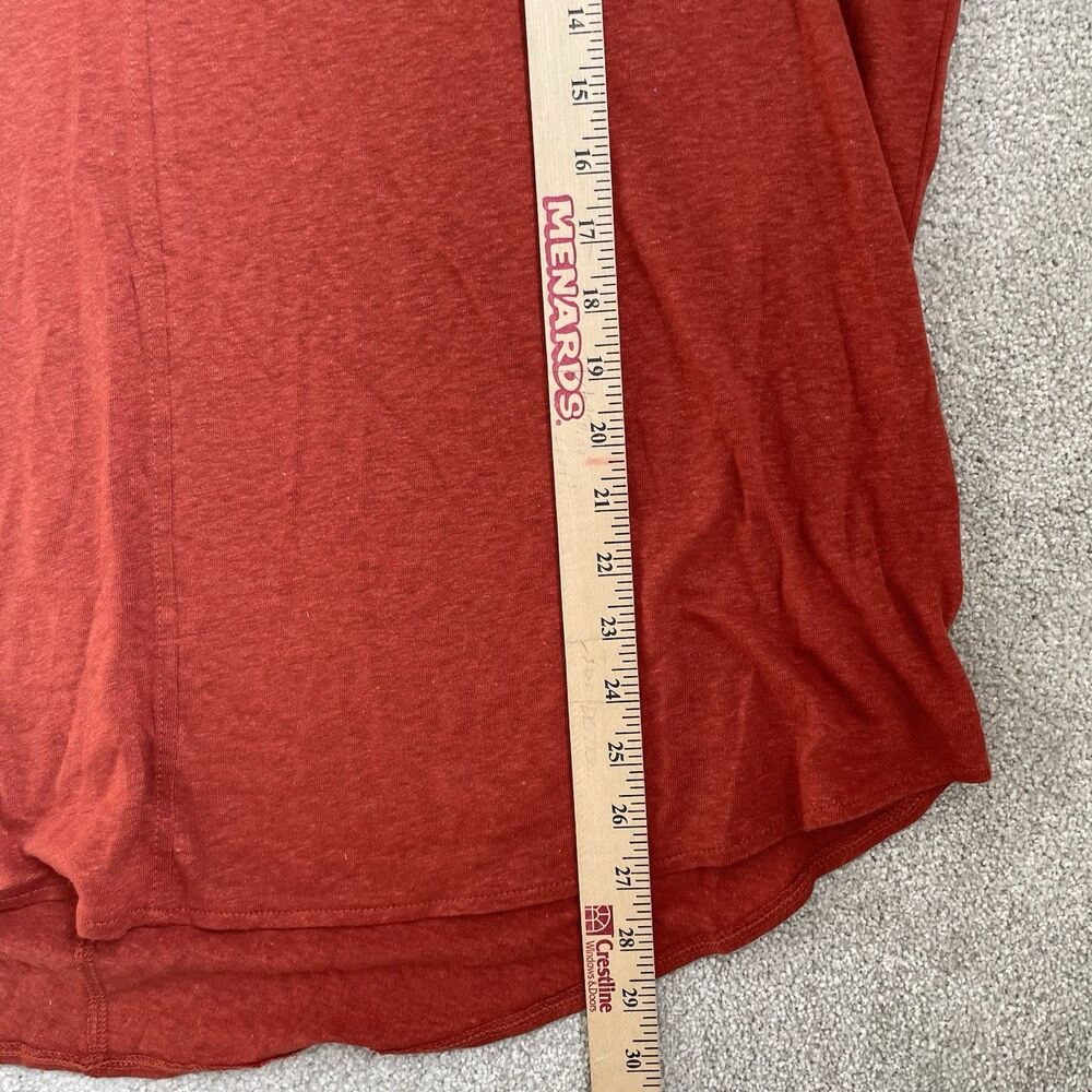 Tahari 100% Linen Blouse Top V Neck Short Sleeve Burnt Orange Women's Size 3X - Picture 10 of 10